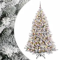 vidaXL - Kunstkerstboom - met - Ballen - 210 - cm - 300 - LED's - Warmwit