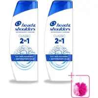 Head & shoulders 2 x 2-in-1 Classic anti-roos shampoo, 300 ml - voordeelverpakking - 2 stuks