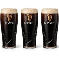 Guinness Bierglazen Set van 3 x 500ml - Klassieke Pint Glazen - Premium Glas met Gegraveerd Logo - Ideaal Biercadeau