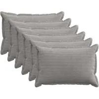 vidaXL Kussensloop 6 st HOUTEN Lichtgrijs 40 x 60 cm corduroy