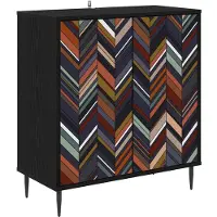 vidaXL Dressoir OMMEN, zwart, eikenlook, 69 x 33 x 76 cm