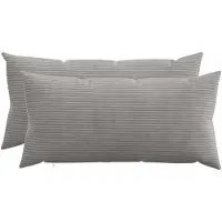 vidaXL Kussensloop 2 st HEERLEN Lichtgrijs 40 x 70 cm corduroy