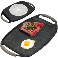 Nava Grillplaat Grillpan met siliconen handgrepen 47cm
