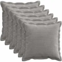 vidaXL Kussensloop 6 st HOUTEN Lichtgrijs 50 x 50 cm corduroy