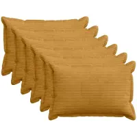 vidaXL Kussensloop 6 st HOUTEN Geel 50 x 80 cm corduroy