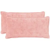 vidaXL Kussensloop 2 st HOUTEN Roze 40 x 80 cm Nep Konijnenbont