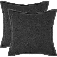 vidaXL Kussensloop 2 st HOUTEN Donkergrijs 35 x 35 cm Bouclé