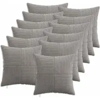 vidaXL Kussensloop 12 st ALMELO Lichtgrijs 40 x 40 cm corduroy