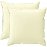 vidaXL Kussensloop 2 st HOUTEN Crèmekleurig 65 x 65 cm Polyester