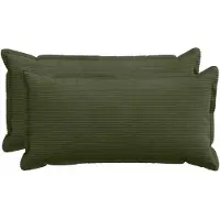 vidaXL Kussensloop 2 st HOUTEN Groen 40 x 70 cm corduroy