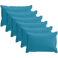 vidaXL Kussensloop 6 st HOUTEN Lichtblauw 30 x 50 cm Polyester