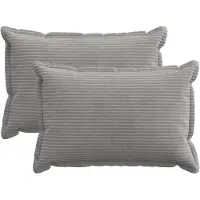 vidaXL Kussensloop 2 st HOUTEN Lichtgrijs 40 x 60 cm corduroy