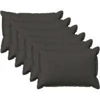 vidaXL Kussensloop 6 st HOUTEN Donkergrijs 50 x 70 cm Faux Linnen
