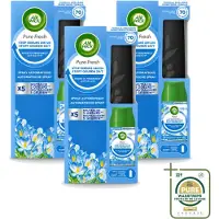 Air Wick 3 x - Freshmatic Spray - Starterkit - Pure Fresh Lentedauw - 250 ml - Wasstrips - Automatische Luchtverfrisser - Lentegeur - Frisse Geur - Luchtverfrisser Badkamer - Luchtverfrisser Huis