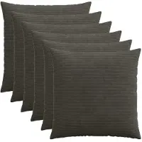 vidaXL Kussensloop 6 st HEERLEN Antracietkleurig 70 x 70 cm corduroy