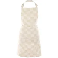 Tiseco - Geblokt keukenschort HARRIET - katoen - 74x85 cm, beige