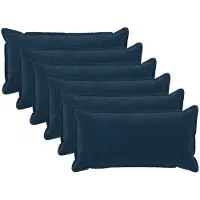 vidaXL Kussensloop 6 st HOUTEN Blauw 40 x 80 cm Microfiber Fleece