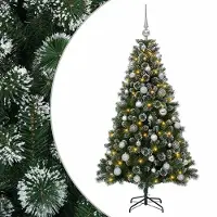 vidaXL Kunstkerstboom met Ballen 120 cm 150 LED's Warmwit