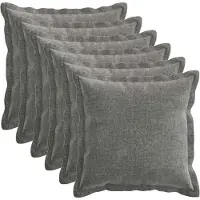 vidaXL Kussensloop 6 st HOUTEN Donkergrijs 40 x 40 cm Chenille Stof