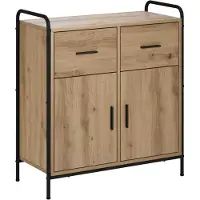 vidaXL - Dressoir - Artisanaal - eiken - 97 - x - 33 - x - 81 - cm - Bewerkt - hout
