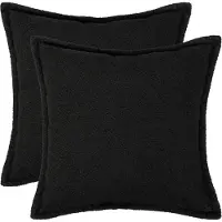 vidaXL Kussensloop 2 st HOUTEN Zwart 40 x 40 cm Bouclé