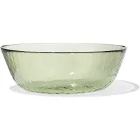 HEMA Saladeschaal ⌀28x9cm Glas Gehamerd Groen (groen)