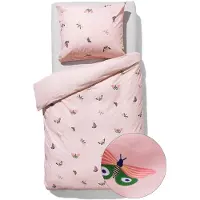HEMA Kinderdekbedovertrek Zacht Katoen 140x200 Vlinder (roze)