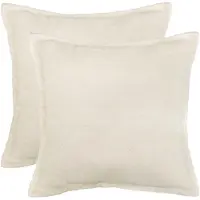 vidaXL Kussensloop 2 st HOUTEN Crèmekleurig 55 x 55 cm Bouclé