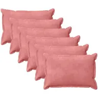 vidaXL Kussensloop 6 st HOUTEN Roze 50 x 80 cm Fluweel