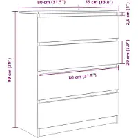 vidaXL Dressoir 80x35x99 cm spaanplaat zwart eikenkleurig