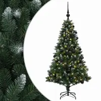 vidaXL - Kunstkerstboom - met - Ballen - 120 - cm - 150 - LED's - Warmwit