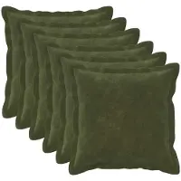 vidaXL Kussensloop 6 st HOUTEN Groen 30 x 30 cm Microfiber Fleece