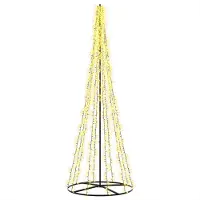vidaXL - LED - kerstboom - 285 - cm - 1550 - LED's - Warmwit - Staal - Zwart