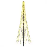 vidaXL - LED - kerstboom - 285 - cm - 1550 - LED's - Warmwit - Staal - Zwart