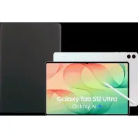 Samsung Galaxy Tab S12 Ultra 14,6 inch 256GB Wifi Zilver + BlueBuilt Book Case Zwart