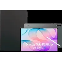 Samsung Galaxy Tab S12 Ultra 14,6 inch 256GB Wifi Grijs + BlueBuilt Book Case Zwart