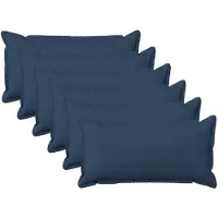 vidaXL Kussensloop 6 st HOUTEN Blauw 40 x 70 cm Faux Linnen