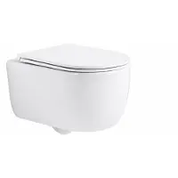 Qeramiq Dely Swirl hangtoilet – spoelrandloos – diepte 53 cm – met slim zitting – glans wit SW1026256/SW1000766
