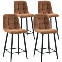 DS4U - Hugo barkruk 65 cm - Set van 4 - Roestbruin - Stof