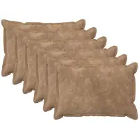 vidaXL Kussensloop 6 st HOUTEN Taupe 50 x 70 cm Microfiber Fleece