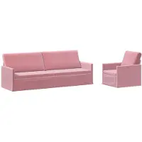 vidaXL Bankstel 2 pcs Roze fluweel
