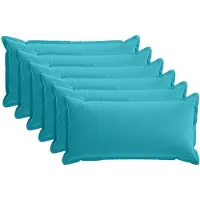 vidaXL Kussen met kussen HOUTEN 6 st Turquoise Polyester