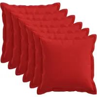vidaXL Kussensloop 6 st HOUTEN Rood 40 x 40 cm Faux Linnen