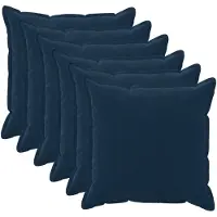 vidaXL Kussensloop 6 st HOUTEN Blauw 60 x 60 cm Microfiber Fleece