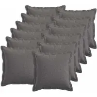 vidaXL Kussensloop 12 st HOUTEN Lichtgrijs 40 x 40 cm Faux Linnen