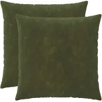 vidaXL Kussensloop 2 st HEERLEN Groen 70 x 70 cm Microfiber Fleece
