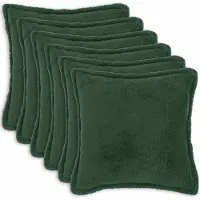 vidaXL Kussensloop 6 st HOUTEN Donkergroen 60 x 60 cm Bouclé