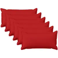 vidaXL Kussensloop 6 st HOUTEN Rood 40 x 70 cm Faux Linnen