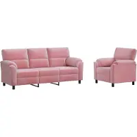 vidaXL Bankstel 2 pcs Roze fluweel