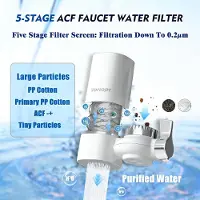 Merkloos Waterfilter voor de kraan, gecertificeerd volgens NSF-normen, met een capaciteit van 1515 liter, geschikt voor de keuken